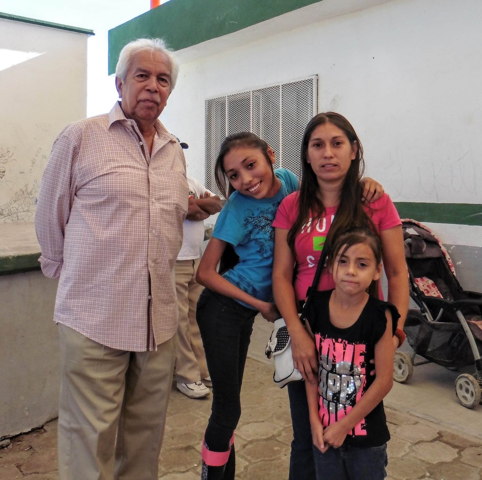 Evelin and family stop by the clinic 
