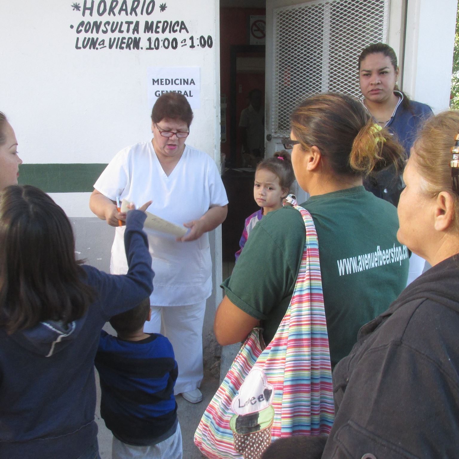 Staff preparing to receive patients.