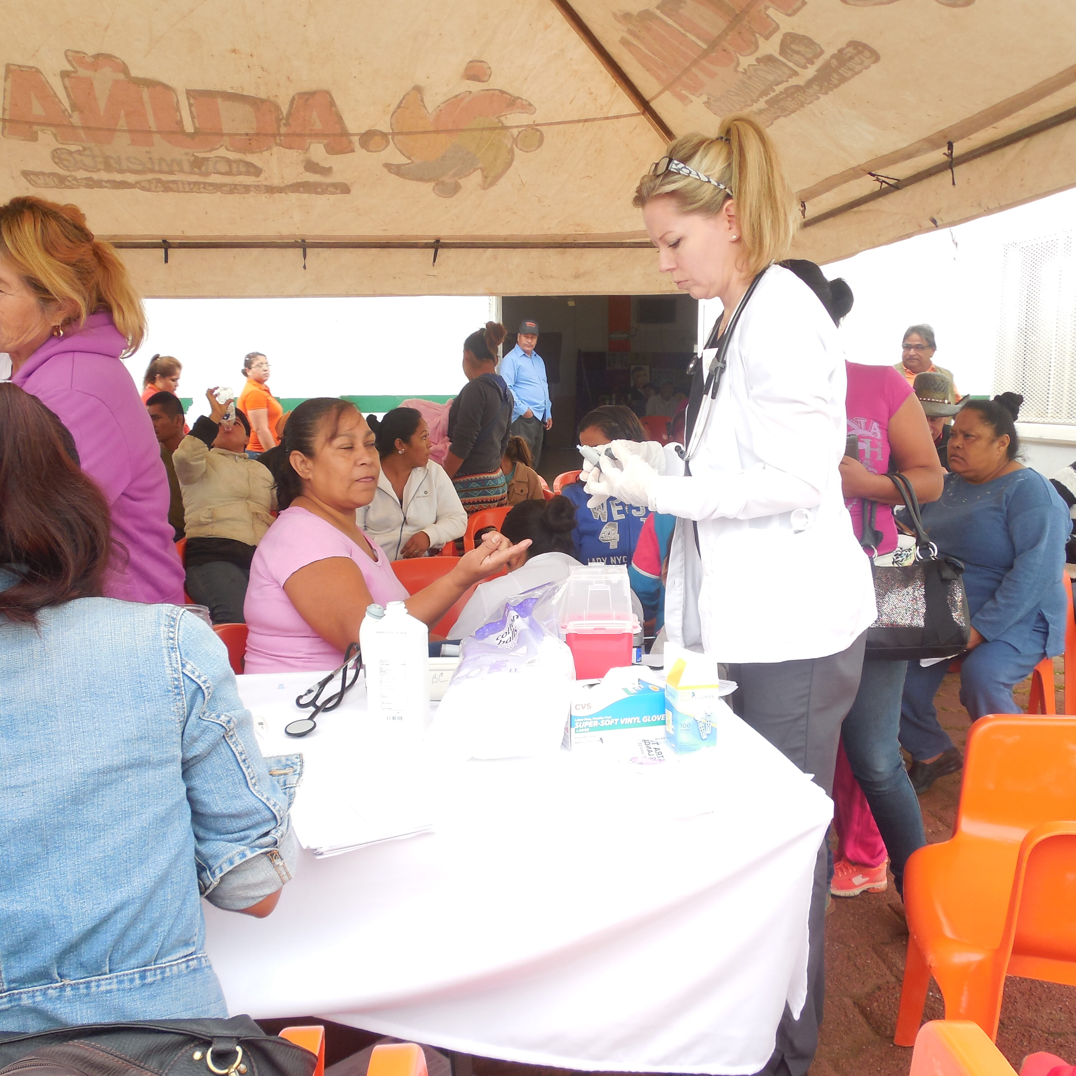 AMO Missy RN working clinic intake area